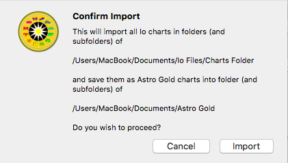 Dialog; import ALL chart files; confirm import