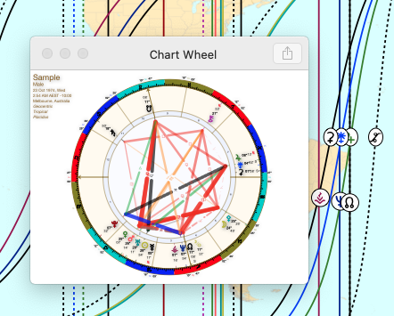 Astro Locality Chart Wheel displayed