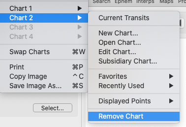 Menu; Charts; Chart 2 options; Removev4