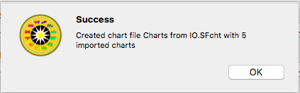 Dialog; import IO single chart file; successful