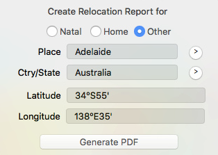 Map; Relocation Report dialog