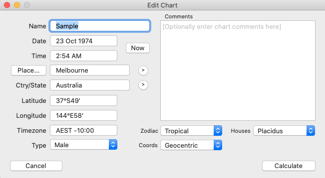 Editing a chart