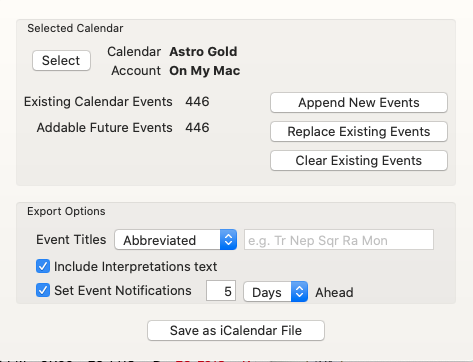 "Send To Calendar" dialog