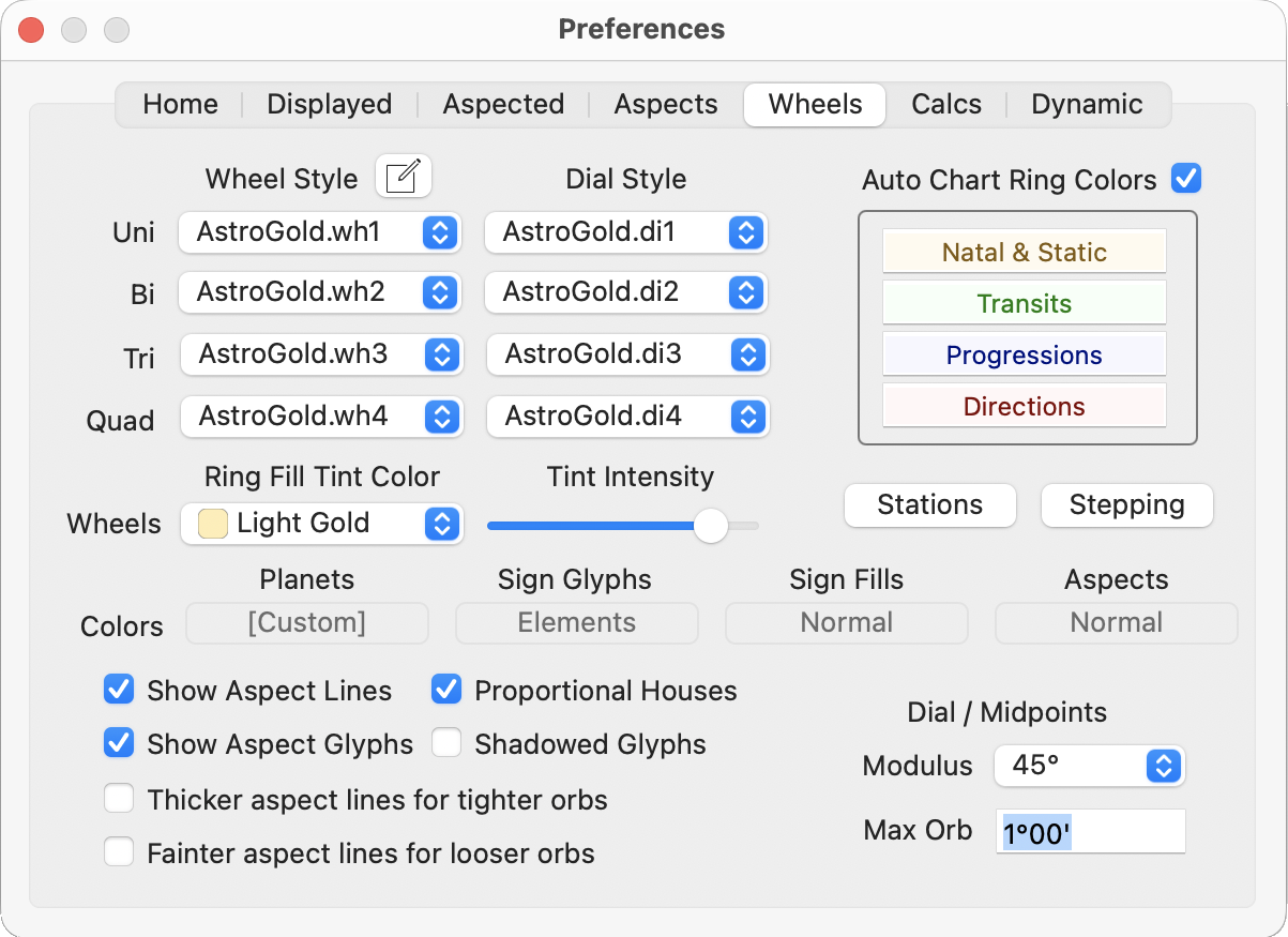 Preferences - Wheels