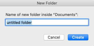 Dialog; new folder