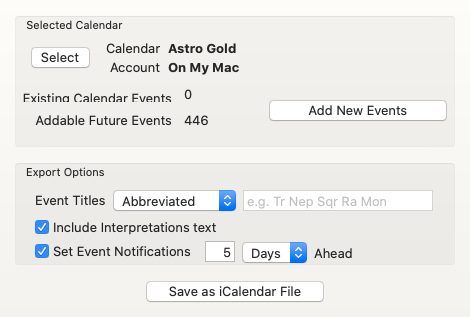 "Send To Calendar" dialog