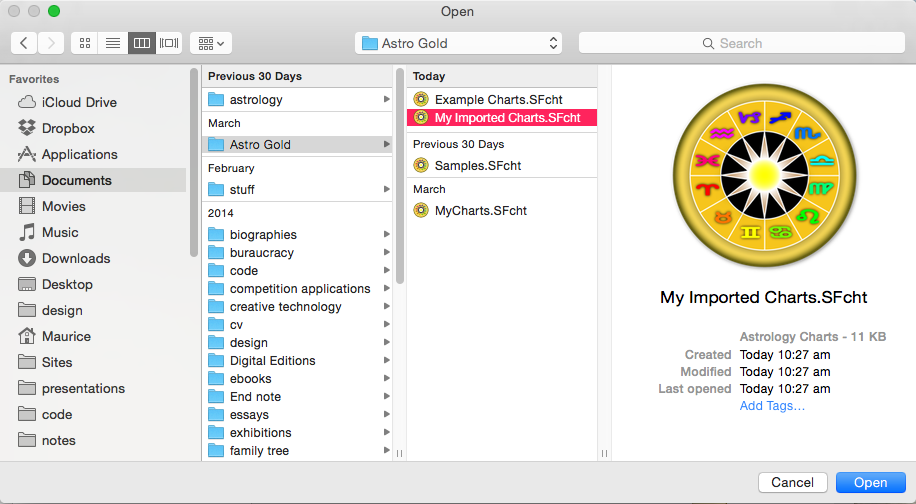 Import; 5. Opening the imported chart file