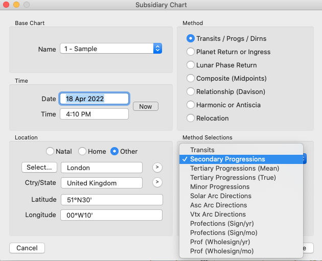 Dialog; Subsid chart, TranProgDirn Method Selection v5