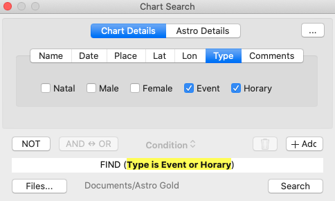 Dialog; Chart Search; Chart Details - type