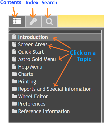Website; User Guide Contents menu
