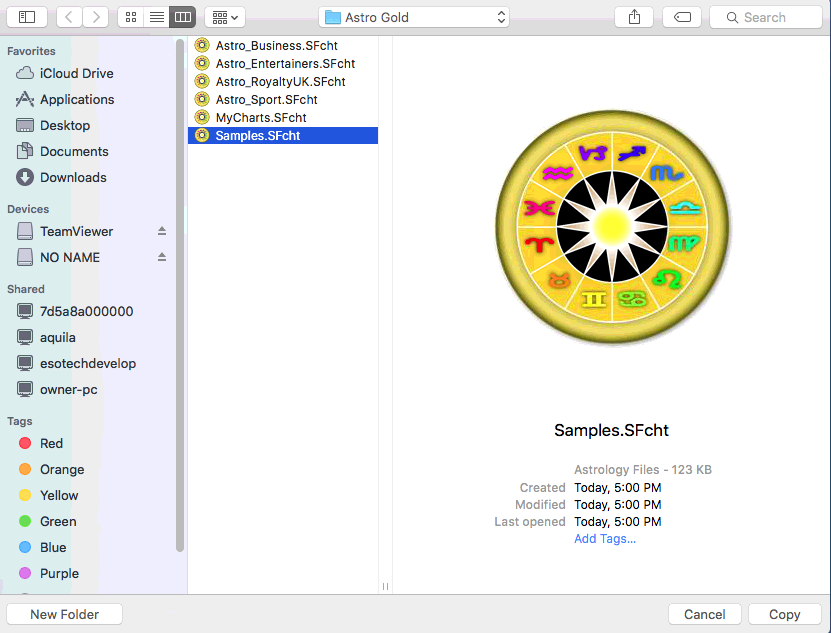 Copy Chart(s) dialog