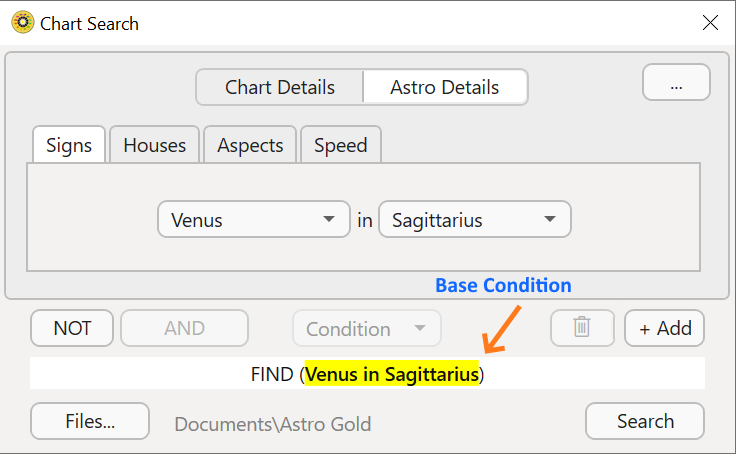 Multi-condition search criteria - base condition