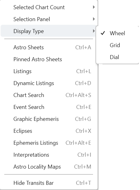 Menu; View; Display Type