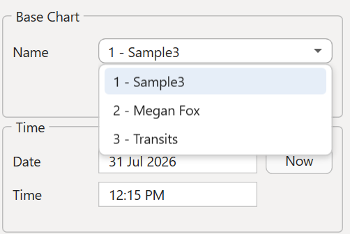 Selecting a Base Chart for the Subsidiary chart