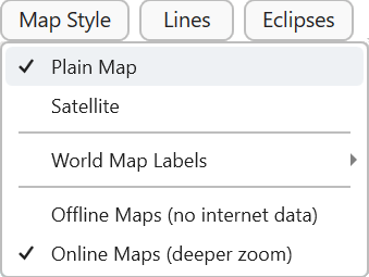 Menu; Maps; Map Style