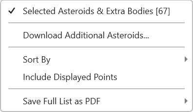 Icon, Dialog; downloading additional asteroids v6