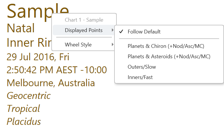Displayed Points; custom pop-up menu