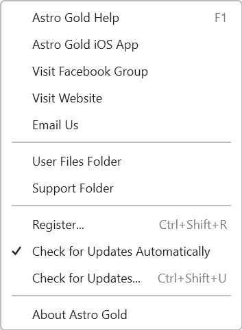 Menu; Help