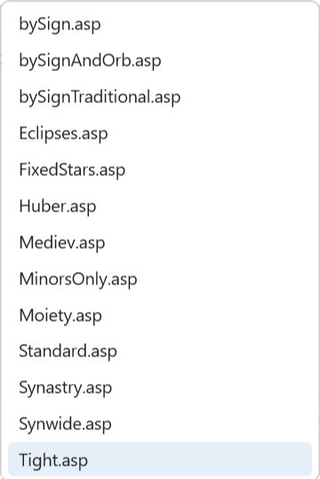 Dialog; Prefs; Aspects; Aspect Set dropped down