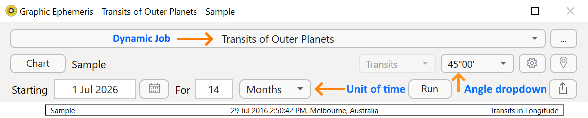 Reports; Graphic Ephemeris, Options v6