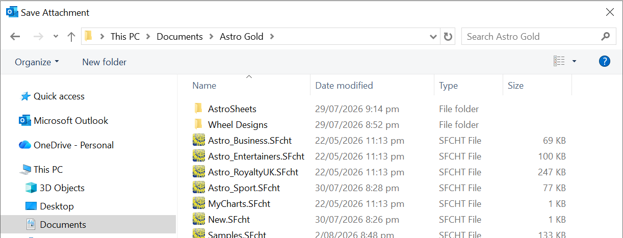 Dialog; Windows Explorer; saving chart file attachment2
