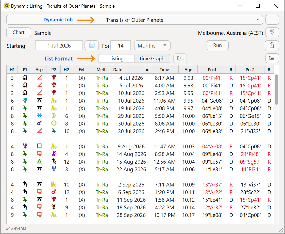 Dialog; Dynamic Listing; Outer Planet transits v6