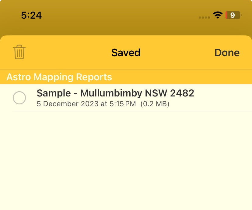 Screen; relocation reports; view saved; edit