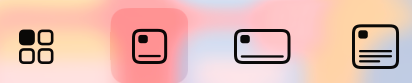 Dialog; edit widget menu; icons on top