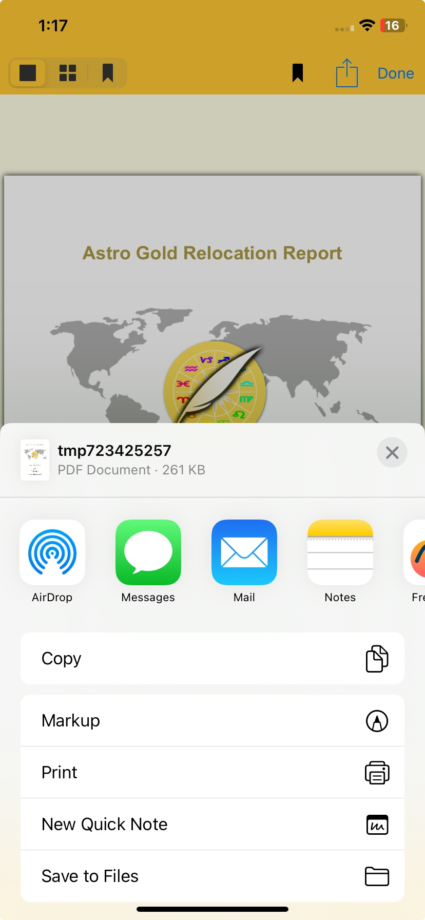 Screen; relocation report; sharing