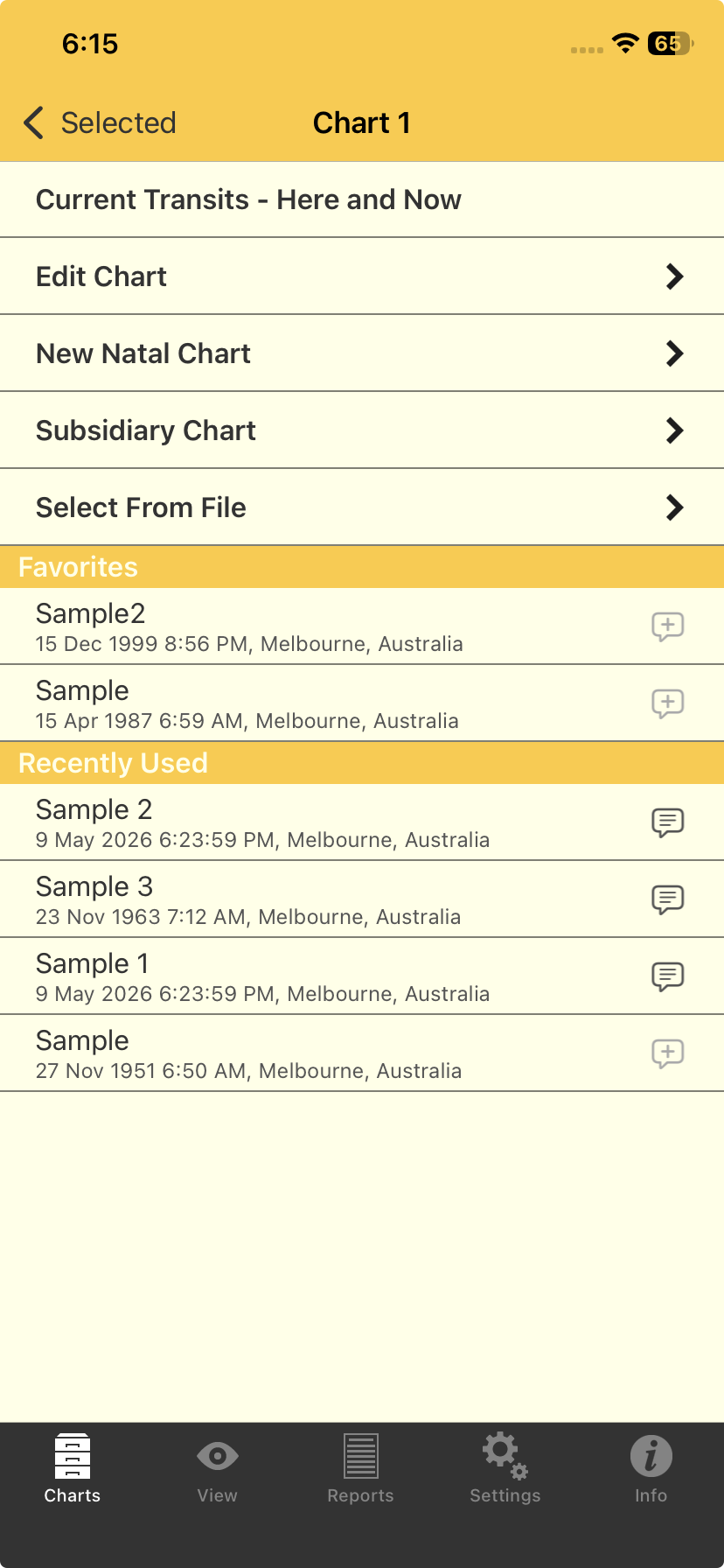 Chart Options