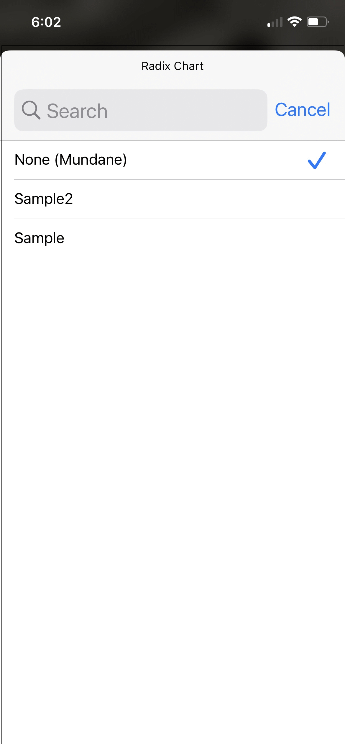 Widget - edit widget (transits) - radix chart options