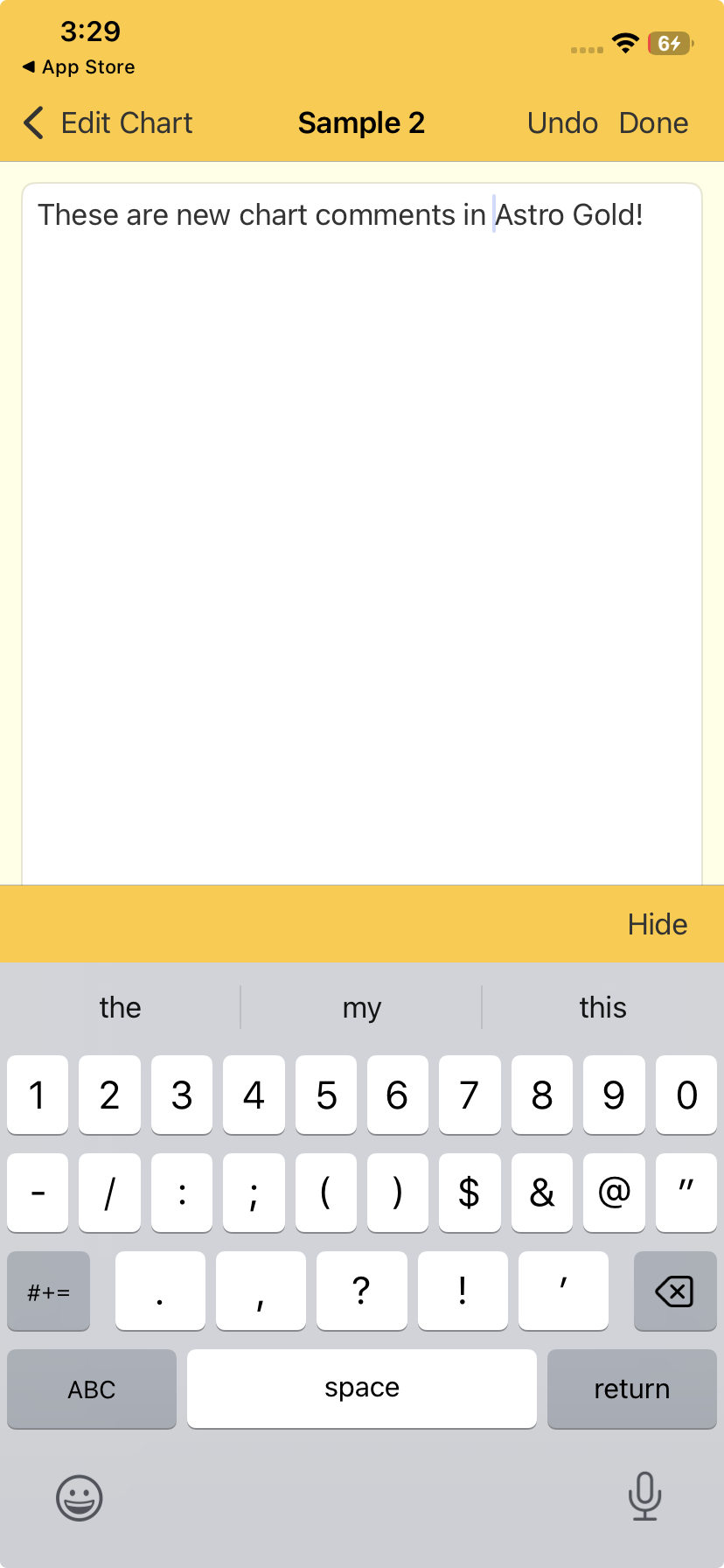 Adding or editing chart comments