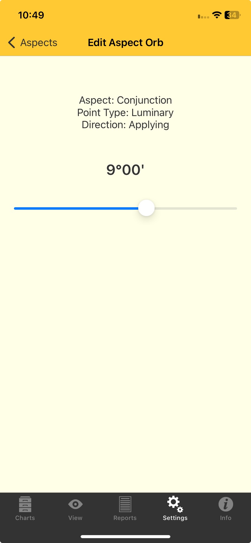Edit Aspect Orb pane