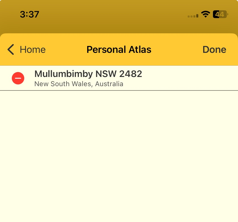 Screen; personal atlas editing