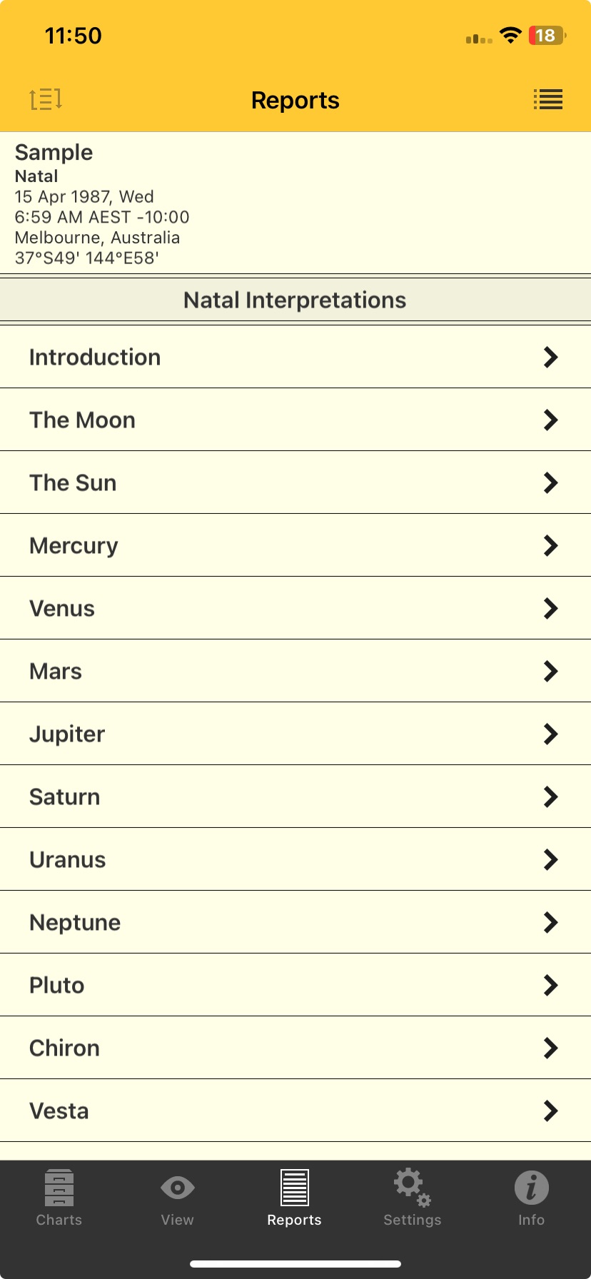Reports; Interpretations