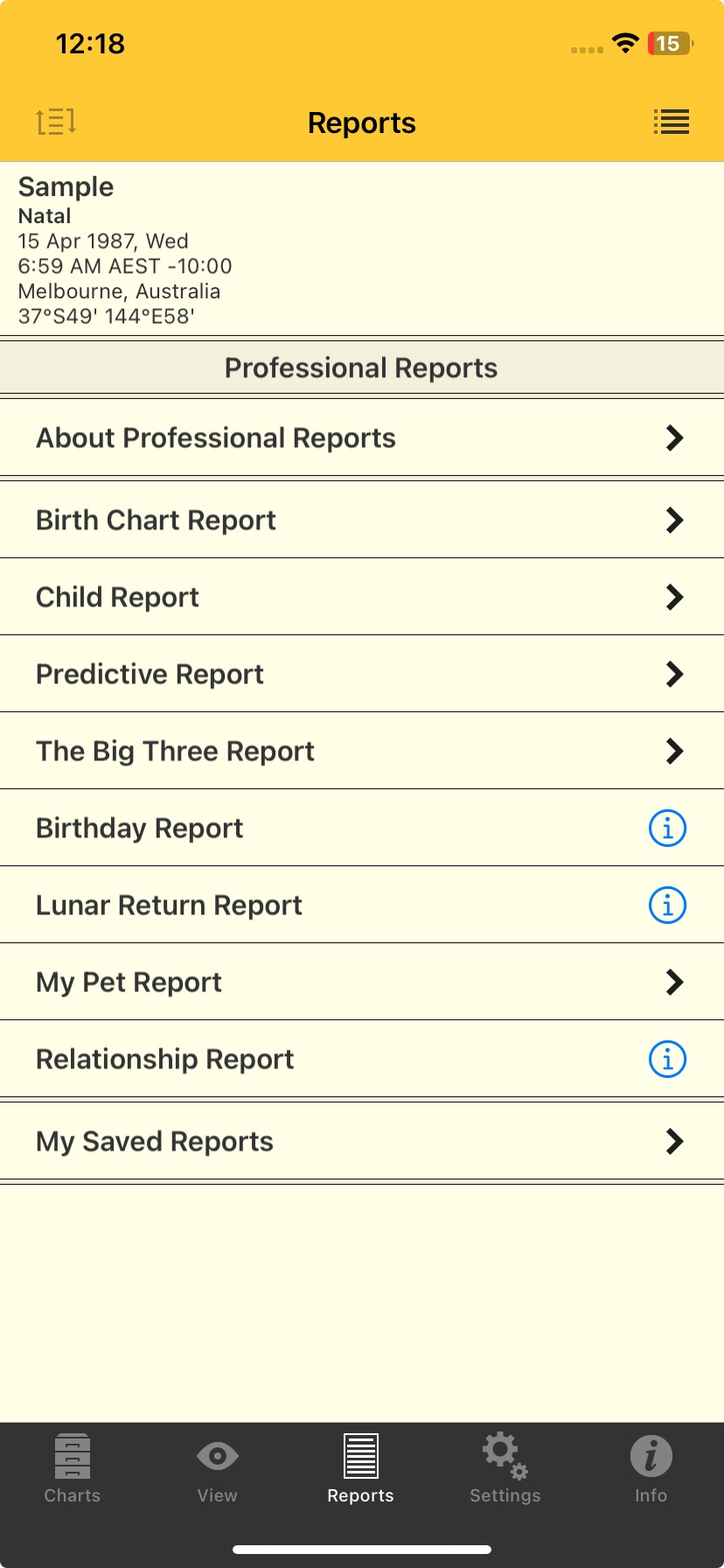 Reports; Professional