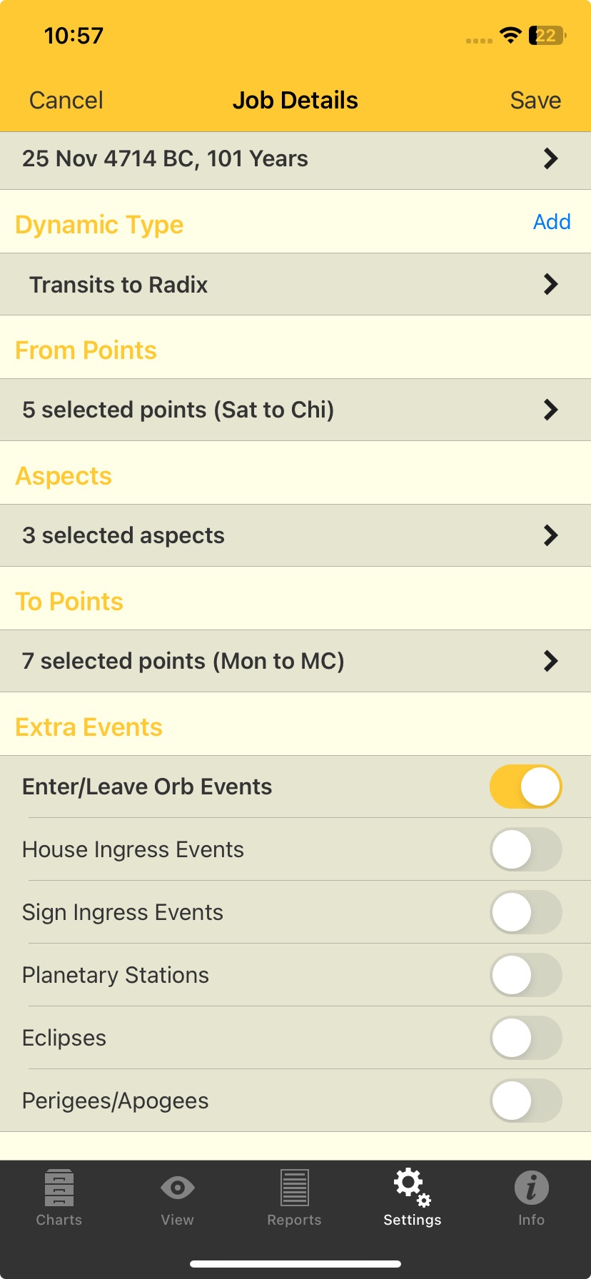 Job Details pane - extra events
