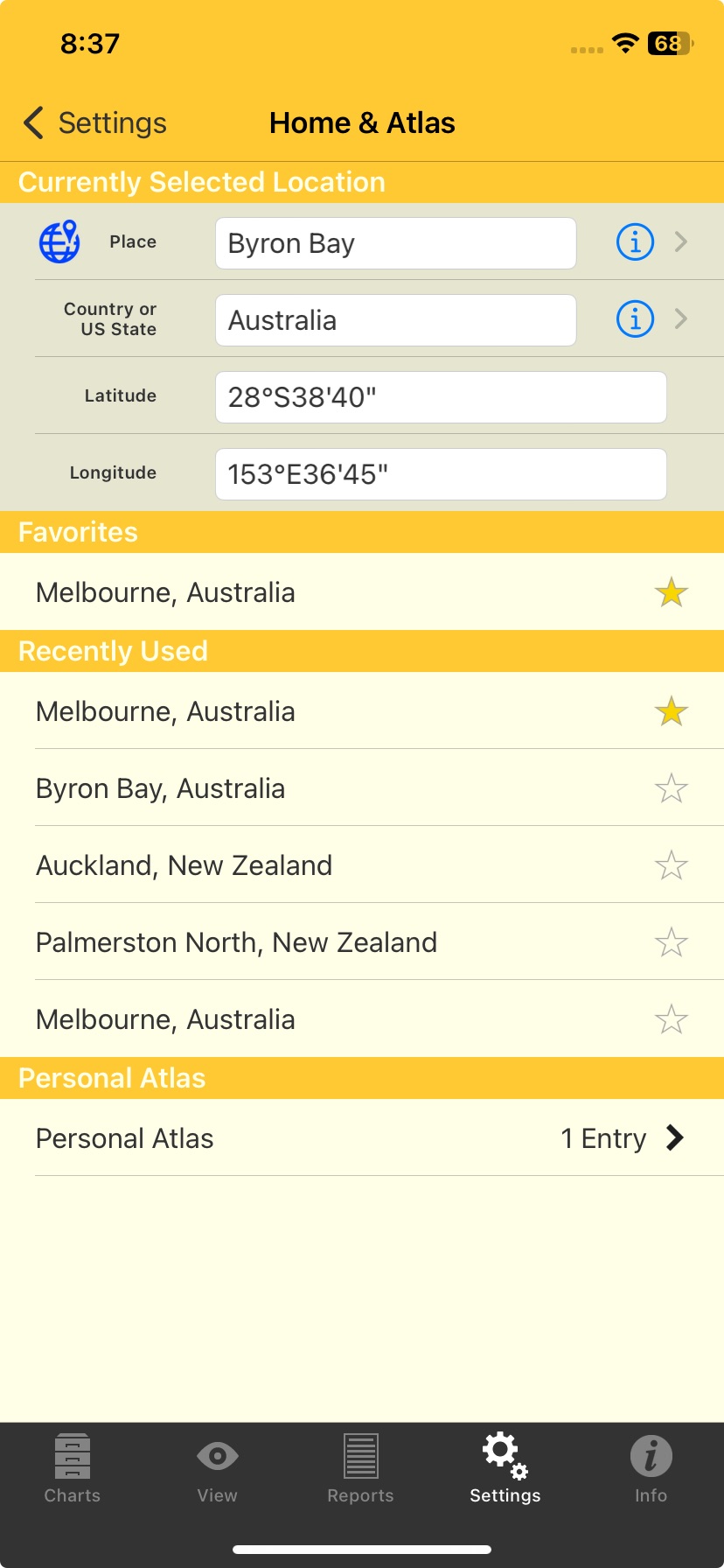 Settings; Home And Atlas