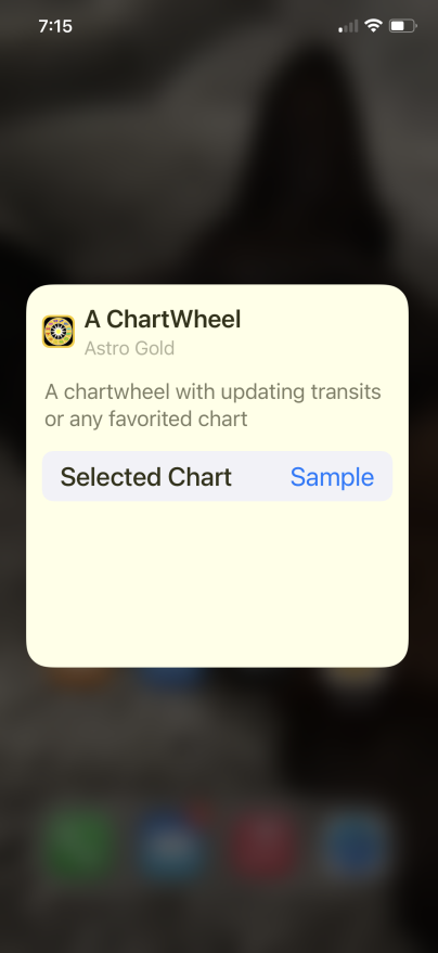 Widget - edit Widget (chart) - Sample displayed