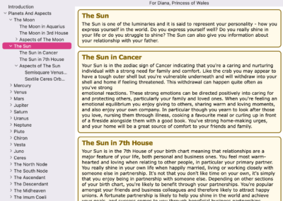 Astro Gold macOS - Natal Chart Astrology Interpretation Example