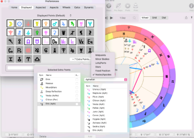 Astro Gold macOS - Displayed Astrology Chart Preferences - Extra Points - Nodes/Apsides
