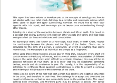 Professional Birth Chart Report Sample page 5 image