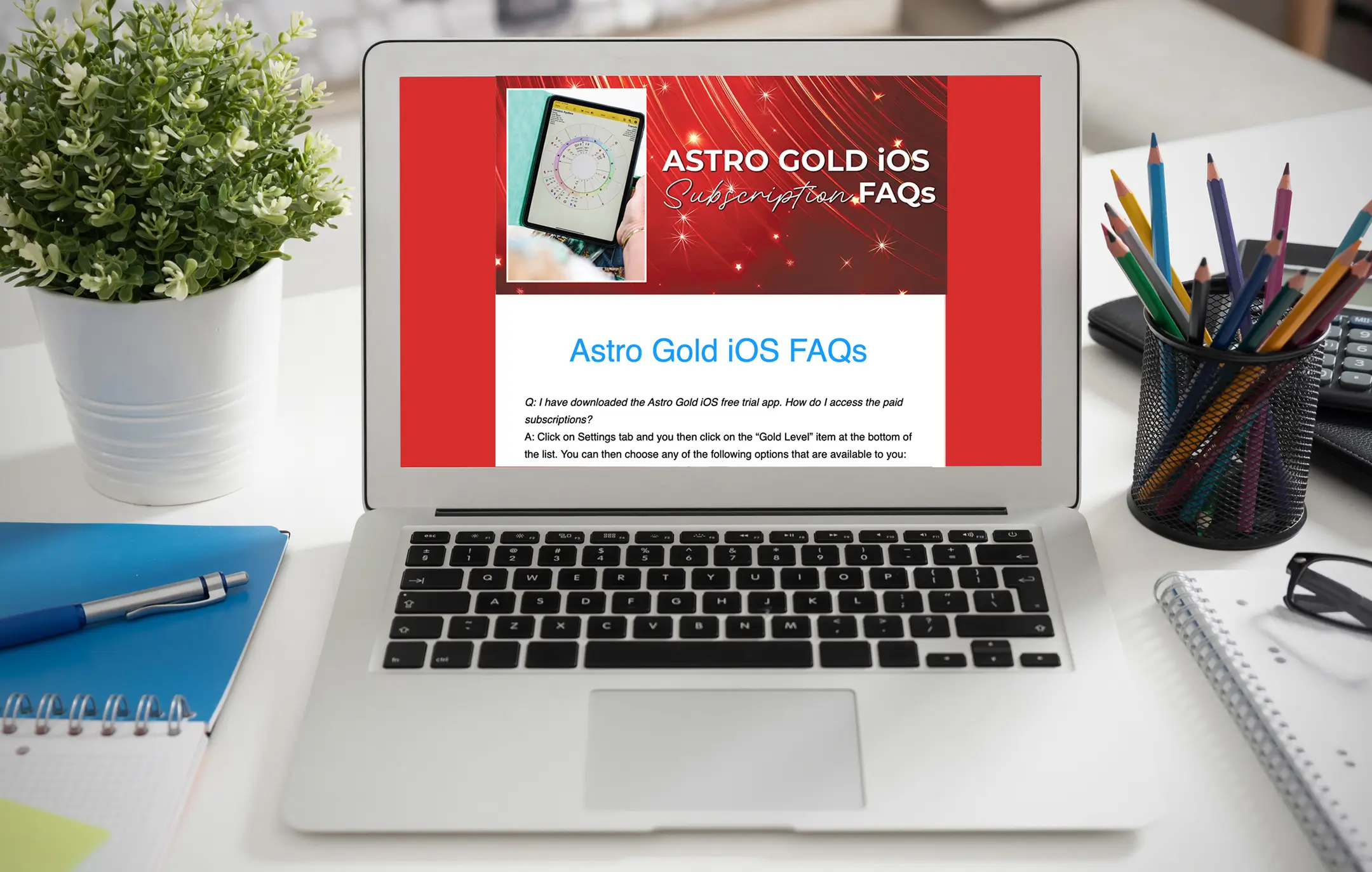 Laptop showing Newsletter image