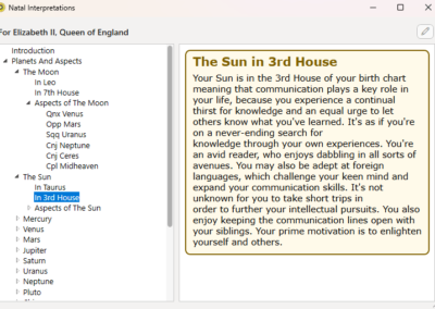 Astro Gold Windows - Natal Chart Astrology Interpretations
