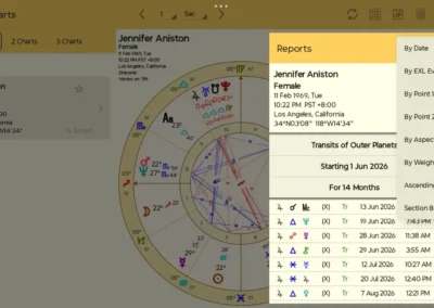 Astro Gold Android - Reports - Sorting Options